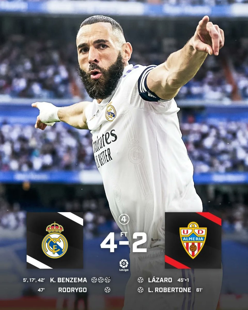 皇马在激战中获胜，本泽马关键一球